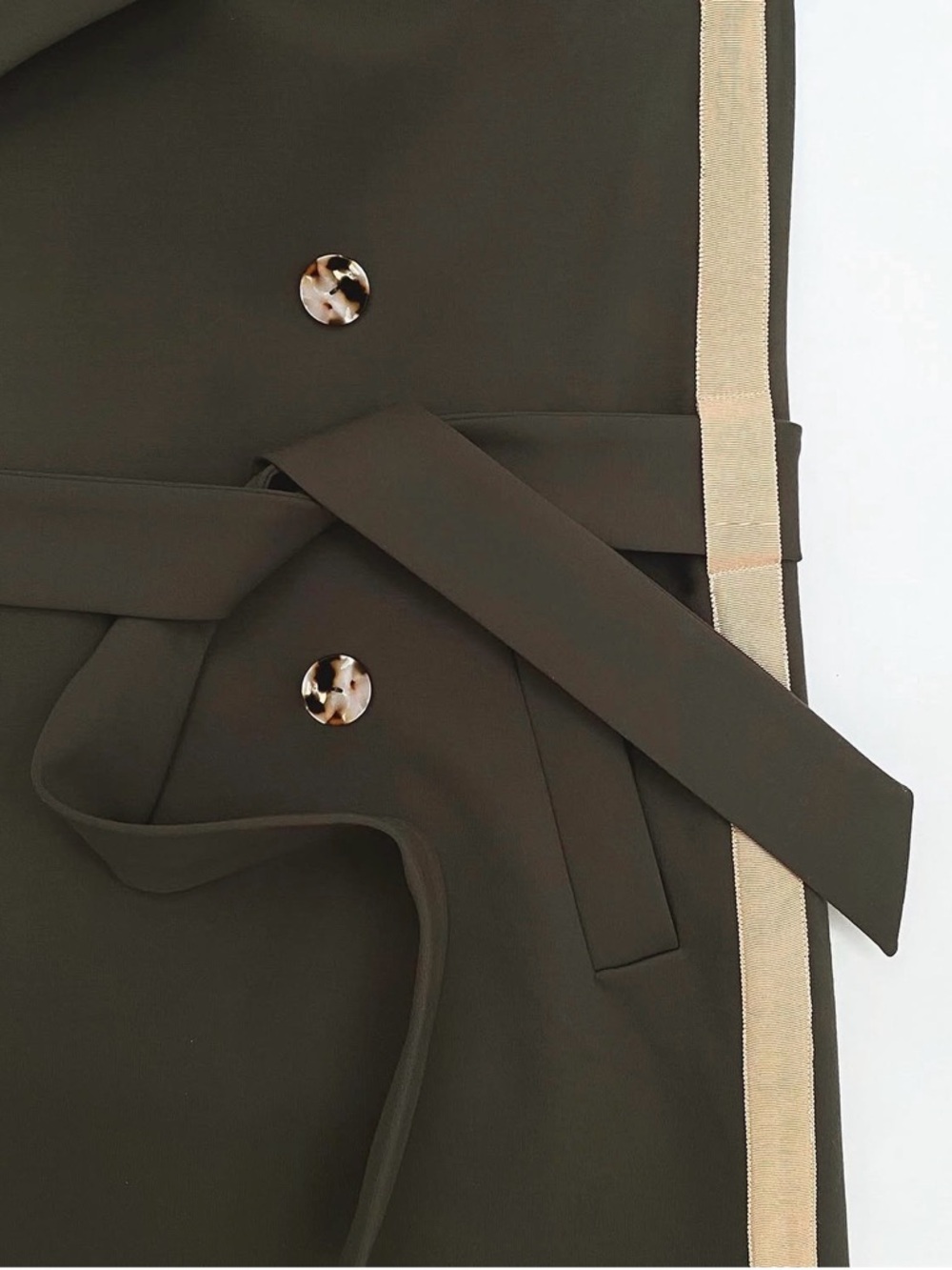 Classic Six Ali Coat Sz4 - long, trench-style, double-breasted Army/Olive Green - Picture 6 of 14